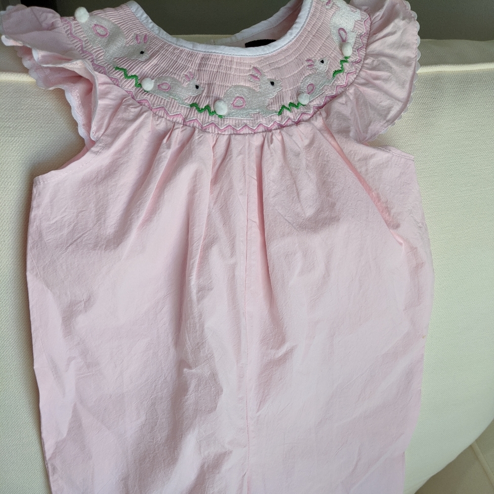 Smocked Lil Cactus Easter Bunny Romper
